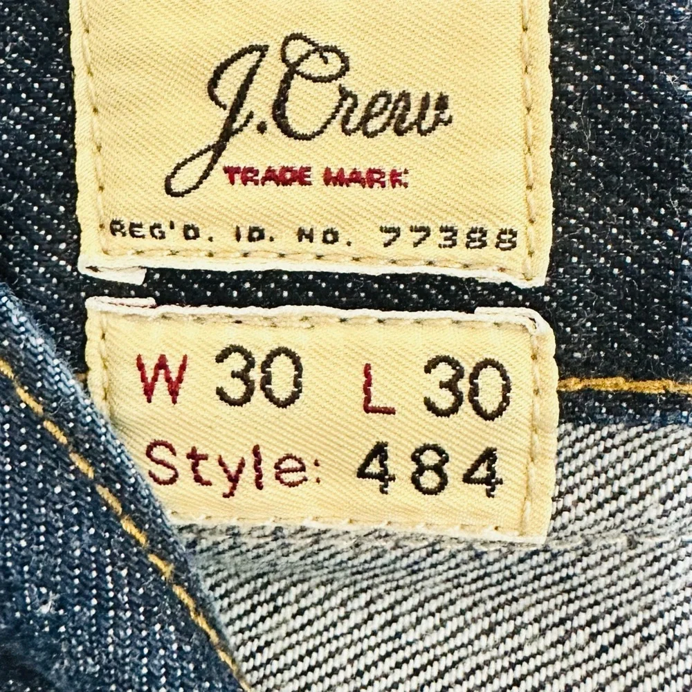 J. Crew 484 Straight Denim Jeans Men's Size‎ W30xL30 Blue Dark Wash 5-Pocket